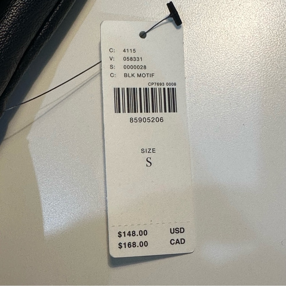 Anthropologie Maeve Cropped Colorblock Bike Jacket Black White Vegan Leather - Picture 9 of 11